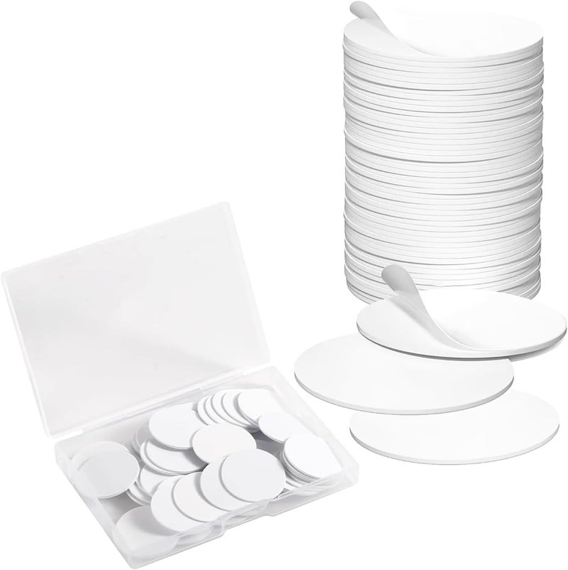 Origin-Joy 100 PCS NFC Tags, NTAG215 Blank Waterproof 25mm Round Coin NFT Chips with Adhesive, Programmable & Rewritable, Compatible with Amiibo, TagMo, iOS & Android Devices (White) - Image 1